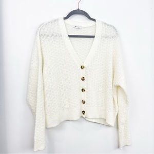 Madewell Mayfair Sweater Cardigan in White Size Medium 2023 Collection